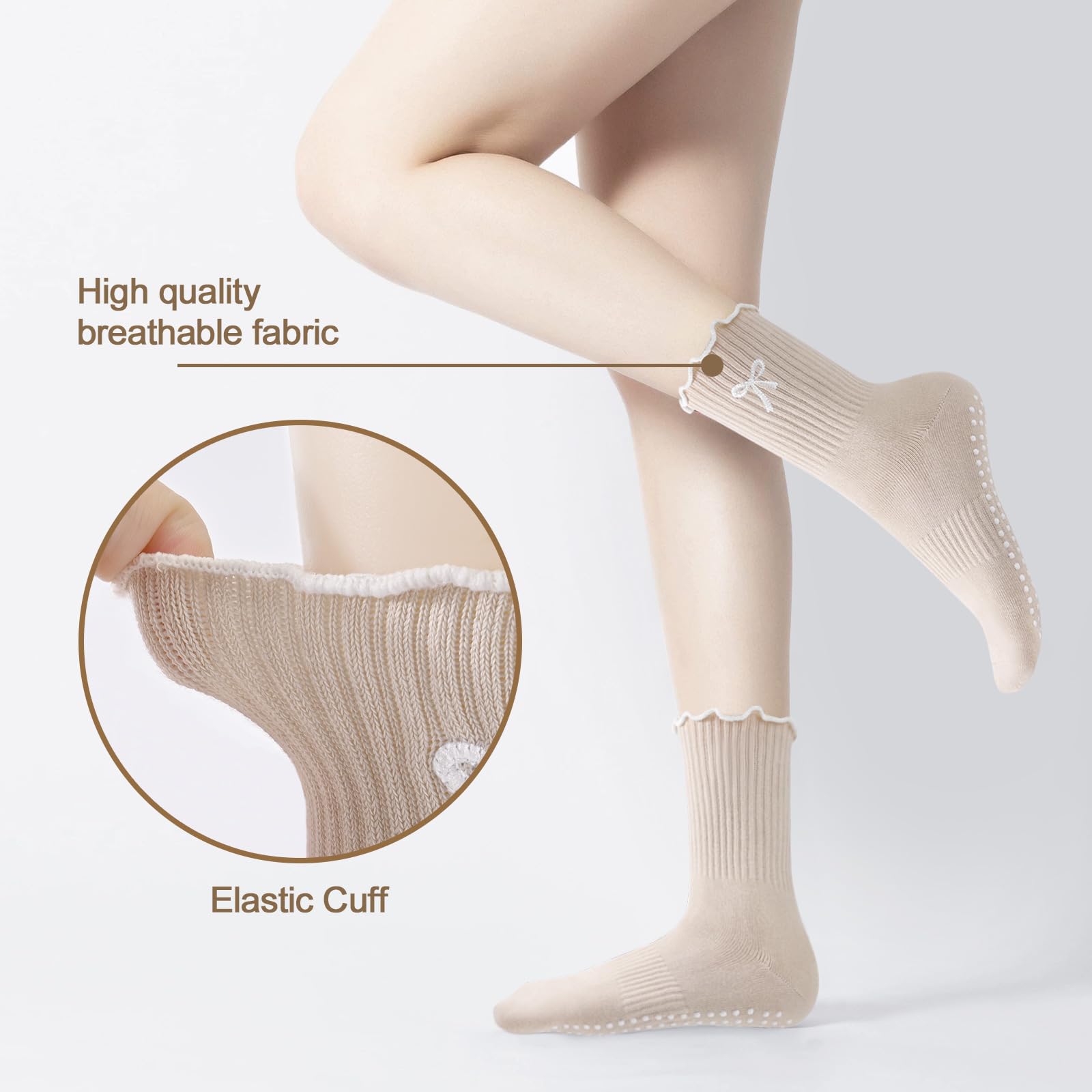 3 Pairs of Anti-Slip Grip Pila - Medias Para Pilates Y Yoga 评论和价格
